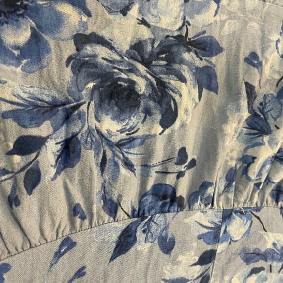 ALTAR D’STATE MINI DRESS SMOCKED OVERSIZED TIERED BLUE FLORAL SZ M AESTHETIC - Picture 9 of 16